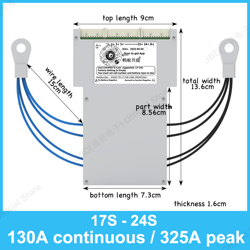 ANT BMS 17S to 24S 850A 300A 1 - 84V 50A Smart Bms Bluetooth 评论和价格